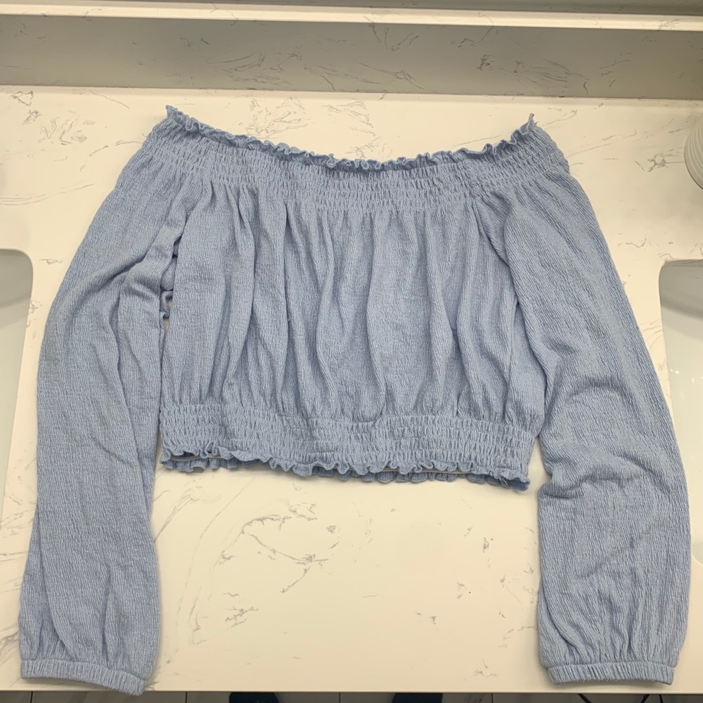 H&M cropped long sleeve off the shoulder top